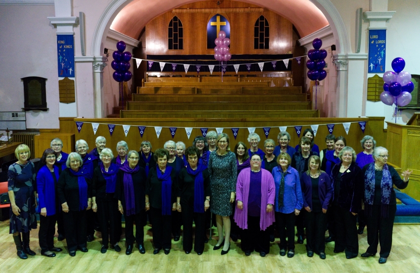 Sarah Newton with Stithians Choir